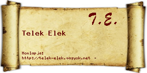 Telek Elek névjegykártya