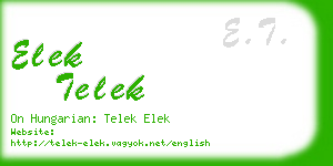 elek telek business card